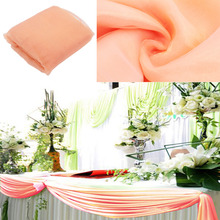 Peach colour 10M*1.35M Organza Swag  Fabric wedding decoration backdrop curtain,table decoration,high quality promotioning 2024 - buy cheap