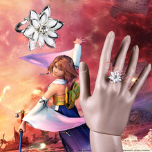 Cafiona-Disfraz de fantasía de Yuna, accesorio barato, anillo de tamaño ajustable, flor blanca 2024 - compra barato