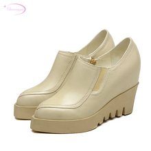 Chainingyee-zapatos de tacón alto con punta en pico para mujer, calzado sexy de piel auténtica con plataforma elástica a la moda, color beige y negro 2024 - compra barato