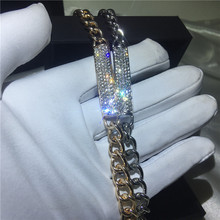 Fashion Tennis bracelet Crystal cz White Gold Filled Hiphop Chain bracelets for women men wedding accessaries 2024 - buy cheap