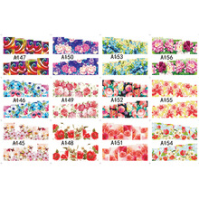 Ueste-conjunto com 12 pacotes de arte de unha, adesivo decorativo de unha, nail art, cobertura completa de unhas, azalea, rosa, embutida 2024 - compre barato