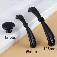 128mm black furniture decoration hardware handle dresser cupboard pull knob black kitchen cabinet drawer wardrobe handle pull 5" 2024 - buy cheap