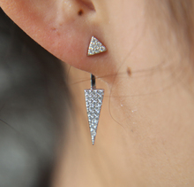 Pendientes geométricos de micropavé para mujer, aretes triangulares de circonia cúbica, aretes simples de Plata de Ley 925 2024 - compra barato