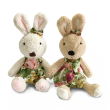 Kawaii coelho pelúcia bonecas macio animais de pelúcia saia floral roupas coelhos brinquedos para meninas do bebê crianças brinquedo presentes de aniversário 2024 - compre barato