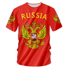 Футболка мужская и женская с флагом и русским флагом, летняя повседневная футболка унисекс большого размера на заказ, 3d футболка «сделай сам», S-7XL 2024 - купить недорого