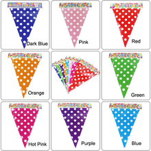 1set(10pcs) Polka Dot Paper Flags Pennants For Happy Birthday Party Home Decoration Paper Banner Bunting Flags 2024 - buy cheap