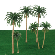 2018 New Hot 15pcs Miniature Scenery Layout Model Plastic Tree Palm Trees Train Coconut Rainforest Home Garden Decoration 2024 - buy cheap