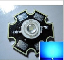Led 10 peças 3w aquário azul real led 450-460nm com base de estrela de 20mm