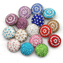 Factory wholesale 50pcs/lot Mix 16colors High Quality 20mm Metal Snap Button Charm Rhinestone Button Diy Snaps Jewelry 2024 - buy cheap