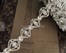 1 Yard 2.5cm Width High Quality Wholesale Clear Crystal Rhinestone Wedding Dress Trim 2024 - buy cheap