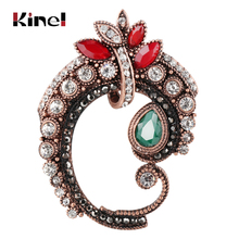 Kinel Bohemia Crystal Flower Brooch Antique Gold Women Suits Dress Hat Collar Brooch Pins Scarf Buckle Vintage Weddings Jewelry 2024 - buy cheap