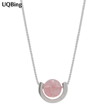 Женская Серебряная цепочка Ожерелье с розовым кристаллом 2024 - купить недорого