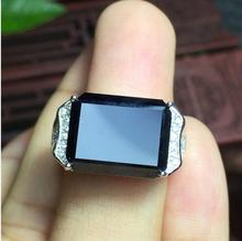 Free shipping Natural Sapphire Man Ring 925 sterling silver Wholesales Fine jewelry Natural Sapphire Man Ring 10*14mm 2024 - buy cheap