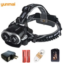 10000LM Powerful USB new-T6 LED Headlamp Rechargeable Waterproof  Head Lamp 18650 Battery Head Torch Lampe Hunting Spotlight 2024 - buy cheap