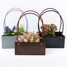 New Flowers Carry Bag Rectangular Kraft Paper Bags PVC Flower Box With Handle Waterproof Bouquet Florist Rose Party Decoration 2024 - buy cheap