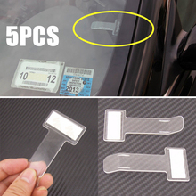 Auto Fastener Clip 5pcs 75x40mm Car Vehicle Parking Ticket Permit Holder Clip Sticker Windscreen Window Stickers Bill Organizer 2024 - buy cheap