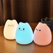 Firya LED Night Lamp Decorate Desk Light Dream Cute Cat 7 Colourful Holiday Creative Rechargable Bulb for Baby Bedroom Luminar 2024 - buy cheap