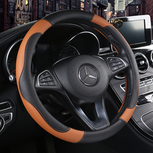 Cubierta de volante de fibra de carbono antideslizante para coche, accesorios para Mercedes Ben AMG 38cm modelos A C CLA E GLA GLC GLE S B CLS Class 2024 - compra barato
