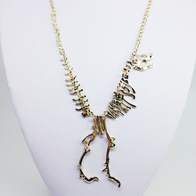 Сексуальное длинное ожерелье, готический Тираннозавр Рекс, скелет, ожерелье с подвеской в виде Кости Дракона, серебряные ювелирные изделия из сплава 2024 - купить недорого