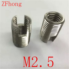 50pcs M2.5 Stainless steel 302 slotted self tapping thread insert 2024 - buy cheap