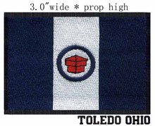 Toledo, Ohio USA Flag 3"wide  embroidery patch  for cloth iron on patch/costura/roupa de unicornio 2024 - buy cheap