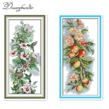 Clear stock Flowers fruit cross stitch kit count printed 18ct 14ct 11 cotton thread embroidery DIY handmade needlework multi 2024 - buy cheap