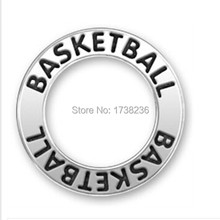 (100 шт./Лот) античное серебряное покрытие, баскетбольное сообщение подвеска-кольцо с аффирмацией, баскетбольное кольцо, сообщение, ювелирные изделия 2024 - купить недорого