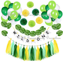 WILD ONE Kids First Birthday Decoration Banner Balloons Tropical Palm Leaves for Boy Girl Birthday Party Jungle Party Supplies 2024 - buy cheap