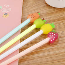Bolígrafo creativo estéreo de fruta neutra, bolígrafo bonito de pastel de fruta fresca, papelería de aprendizaje de agua, sello Kawaii para oficina, 100 Uds. 2024 - compra barato