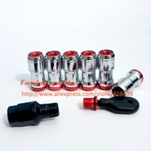 M12xP1.5 Neo Chrome Stainless Wheel Nut 20pcs Lock Lug Nuts With Adapter and Key 2024 - buy cheap