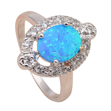 Delicate design Blue fire Opal 925 Silver Zirconia Rings fashion jewelry USA size #6.75 #7.75 OR460A 2024 - buy cheap