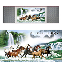 top quality Chinese Horse silk painting  Horse art painting Silk scroll art painting eight horse painting19062802 2024 - buy cheap