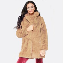 Elegant shaggy women faux fur coat streetwear Autumn winter warm plush teddy coat Female fur jacket 2024 - buy cheap