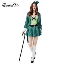 Reneecho Women Lucky Leprechaun Costume Sexy Lady Saint Patrick Costumes Green ST. Patrick`s Day Cosplay Halloween Adult Costume 2024 - buy cheap
