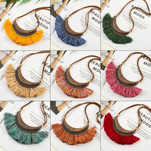 2020 New arrival female moon pendant choker necklace Refined elegance tassel sweater cowhide chain necklaces jewelry wholesale 2024 - buy cheap