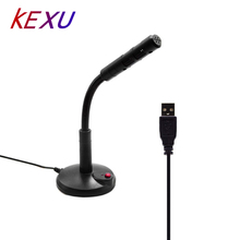 KEXU Vocal Record Singing Studio PC USB Karaoke Microphone for Computer Vol Adjust Switch Rotatable Flexible Professional Mic 2024 - buy cheap