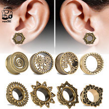 High Quality Brass Spiral Ear Guage Tunnel Plug Double Flares  Brass Ear Expander Stretcher Bod Piercing Jewelry 2024 - buy cheap