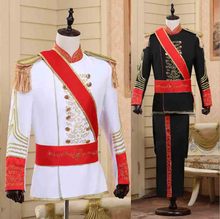 Men`s Deluxe Suit Medieval Vintage White Black Male Royal Court Prince Dress Cosplay Halloween King Costume For Men Plus Size XL 2024 - buy cheap