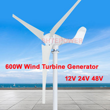 Small Power 600W Wind Turbines 12V/24V/48V optional windmill for small home system application 3/5 blades free shipping 2024 - buy cheap