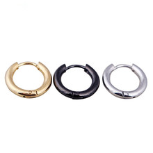 1PC Simple Stainless Steel Small Hoop Earrings For Women Men 8/10/12mm Trendy Gold Metal Black Basic Earring Jewelry E362-2 2024 - buy cheap