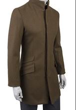 Мужское шерстяное пальто, зеленое, коричневое, черное пальто в Корейском стиле для подростков, с воротником-стойкой, мужское шерстяное пальто, Размеры s-3XL, зима 2020 2024 - купить недорого