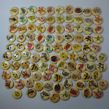 100PCS Round Random Mixed Lovely Sea Animals 2 Holes Wood Painting Sewing Buttons Scrapbooking 15MM Wood Buttons Scrapbooking 2024 - buy cheap