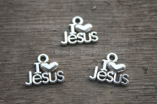 20PCS--I Love Jesus Charms, Antique Tibetan Silver Tone Christian Pendants, Christ Charms, Christianity,16x13mm 2024 - buy cheap