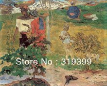 Oil Painting Reproduction on Linen canvas,Conversation (Tropics) by Paul Gauguin,100%handmade,Fast Ship,Museum Quality 2024 - buy cheap