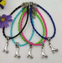 20PcsZinc Alloy Roller Skates charms Mix PU Leather Cords Good Luck Bracelets&Bangle DIY Jewelry For Women&Men Gift 2024 - buy cheap