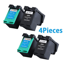 4pcs XiongCai Compatible ink cartridges for HP 350 351 C4200 D4263 5780 5730 5785 C4480 printers cartridge For HP350 For HP351 2024 - buy cheap
