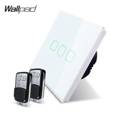 Wallpad-Panel de cristal templado para pared, interruptor de atenuación Triple capacitivo, interruptor remoto, 3 entradas, 4 colores, interruptor de luz eléctrica RF433, K3 2024 - compra barato