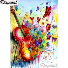 Dispaint Full Square/Round Drill 5D DIY Diamond Painting "Violin butterfly" 3D Embroidery Cross Stitch Home Decor Gift A12488 2024 - buy cheap