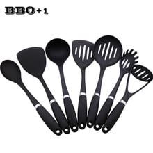 Utensilios de cocina antiadherentes herramientas de cocina de nailon pala de cocina espátula negro utensilios de cocina accesorios para el hogar restaurante Bar suministro 2024 - compra barato