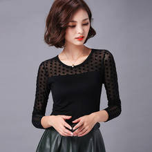Hollow Out Lace Blouse 2018 Elegant Shirt Ladies Tops M-XXXL Crochet Long Sleeve Bottoming Shirts Women Blouses Tops DF1483 2024 - buy cheap